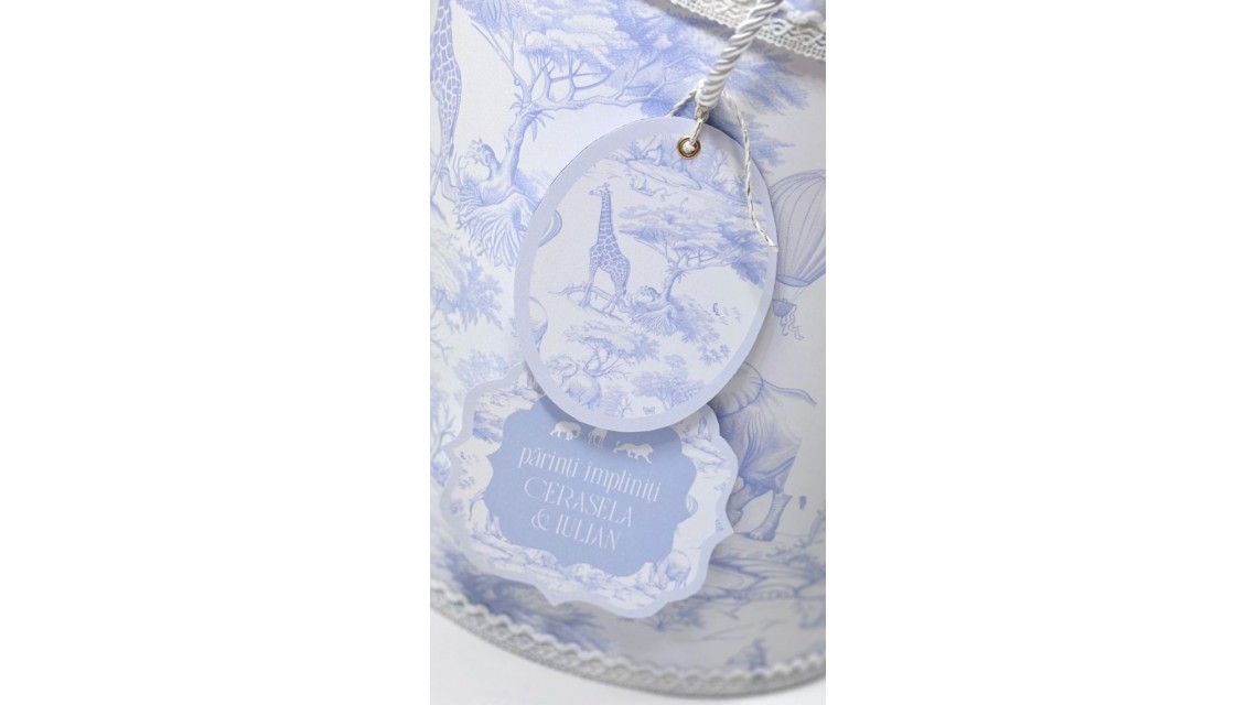 Trusou de botez Jungle Baby Toile de Jouy 3